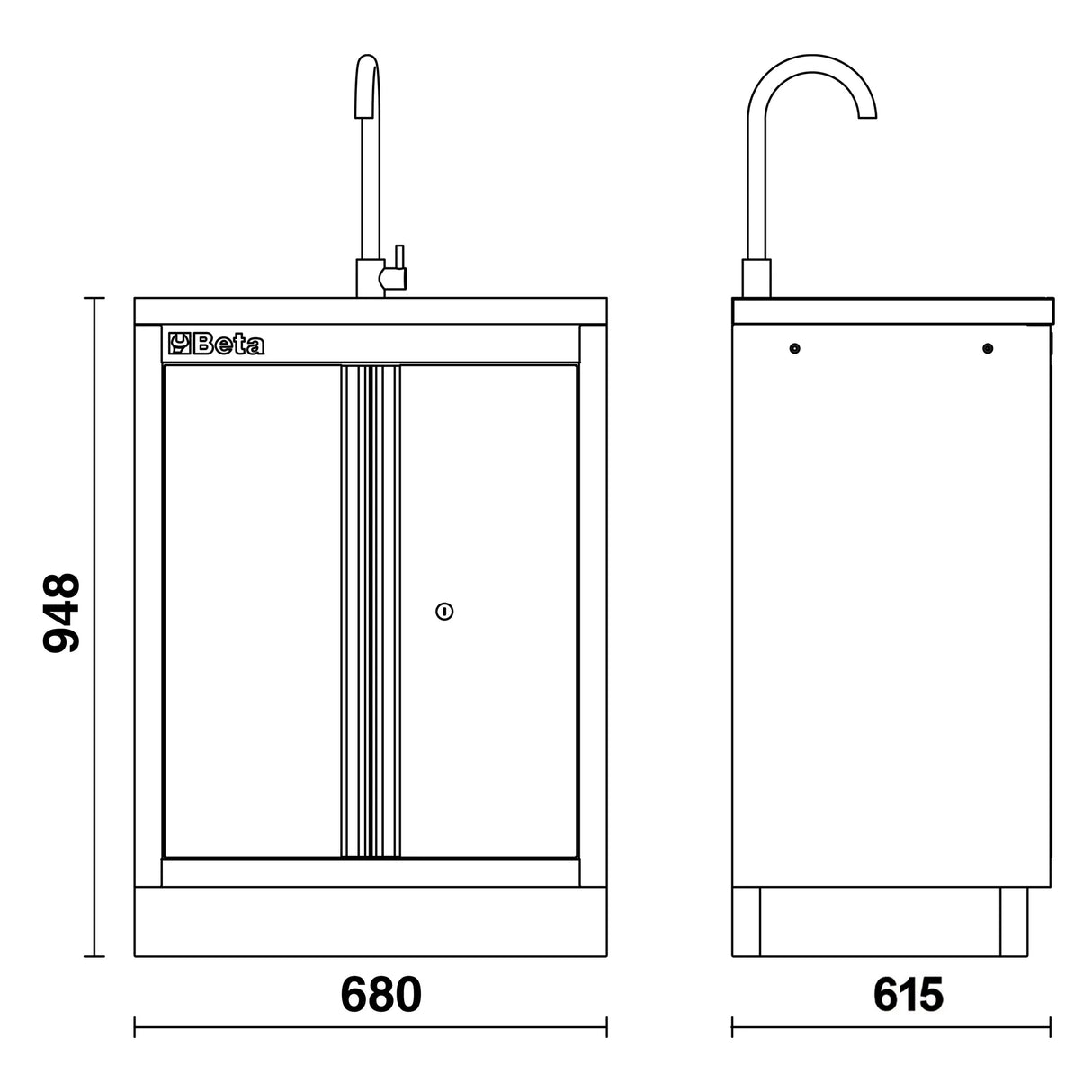 Modulo fisso con lavandino Beta C45PRO 2.0 ML