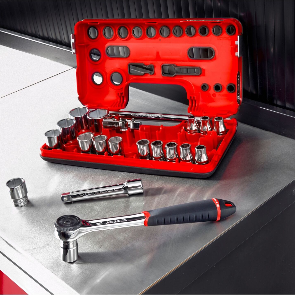 S.161DBOX1PB - Coffret de clés à douille Facom S.161DBOX1PB 1/2" 21 pièces - Image 6