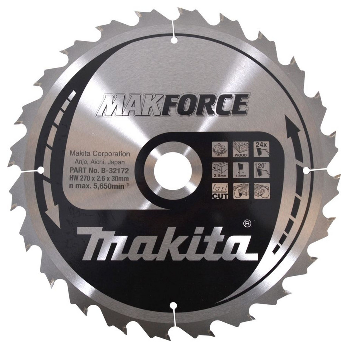 B-32172 - Lama Circolare Makita Makforce B-32172 270x30mm 24T - Immagine 2