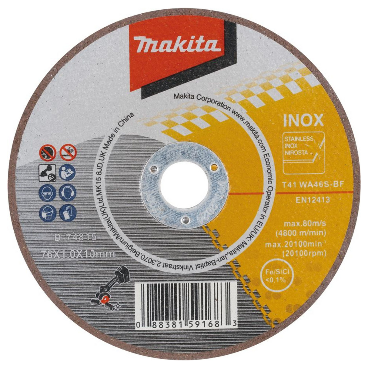D-74815 - Dunne slijpschijf Makita D-74815 76x1x10mm - Afbeelding 2
