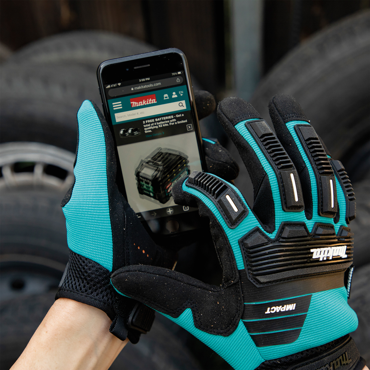 P-84573 - Gants de démolition antichoc Makita P-84573 Taille L - Image 5