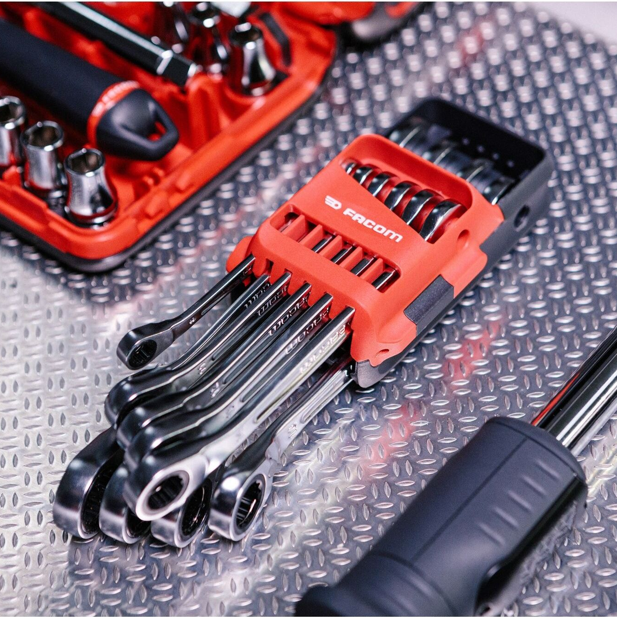 Set Chiavi Combinate a Cricchetto Facom 467BR 10 Pezzi