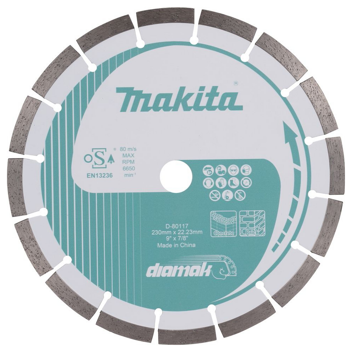 D-80117 - Gesegmenteerd diamantblad Makita D-80117 230mm Multimateriaal - Afbeelding 2