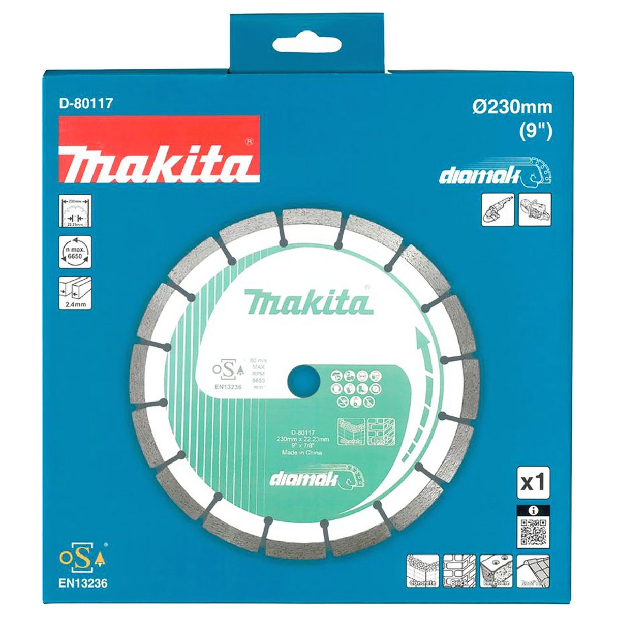 D-80117 - Gesegmenteerd diamantblad Makita D-80117 230mm Multimateriaal - Afbeelding 4