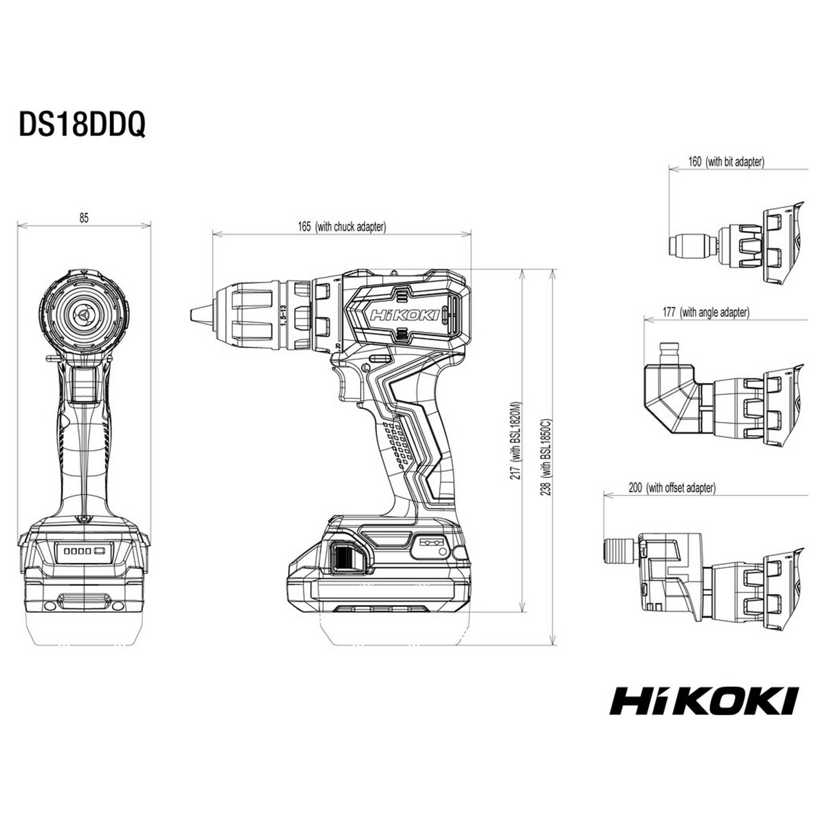 DS18DDQWRZ - Trapano Avvitatore HiKOKI DS18DDQWRZ 18V 2x2Ah - Immagine 15