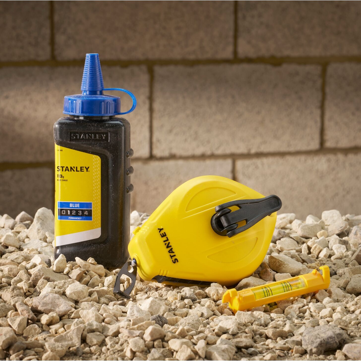 Kit Tracciatore Stanley STHT47113-0 30m ABS con Polvere Blu e Livella