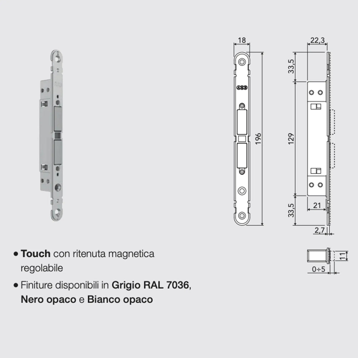 Meccanismo di chiusura Ermetika Incontro magnetico Touch