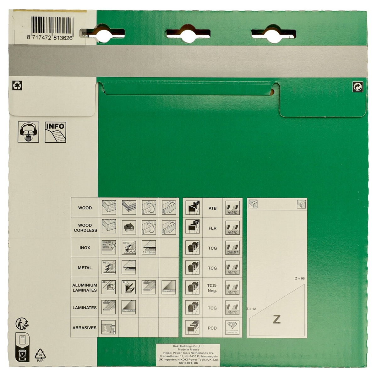 752437 - Lama per Legno HiKOKI 752437 190x30mm Z36 Denti Alternati - Immagine 2