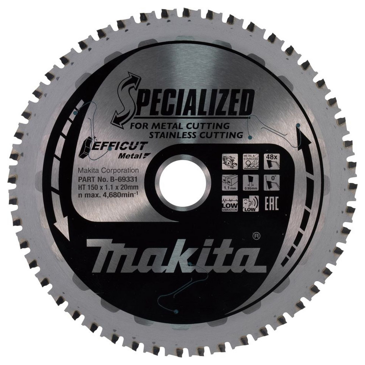 B-69331 - Rond mes Makita Efficut B-69331 150mm 48T - Afbeelding 2
