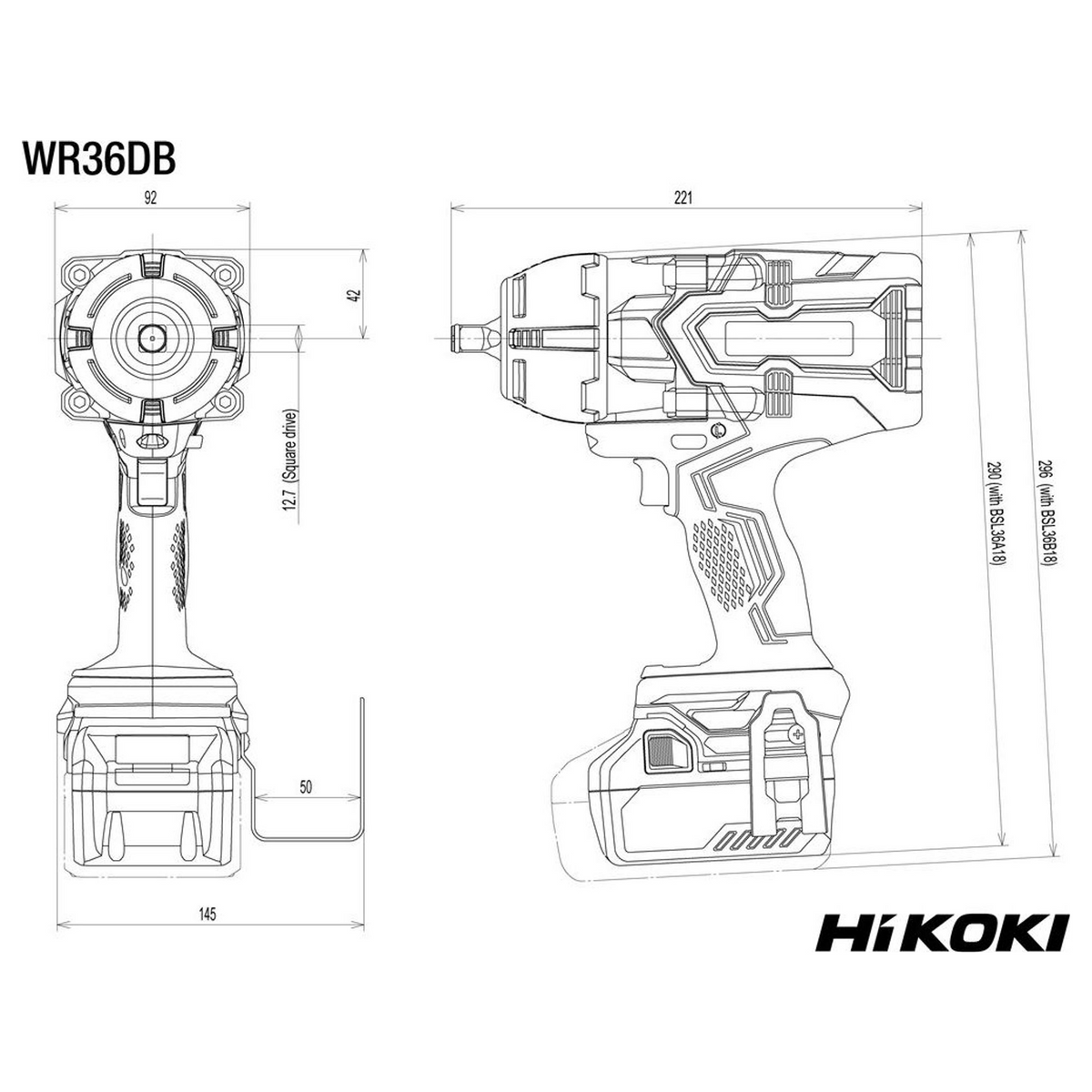 Clé à chocs HiKOKI WR36DBWRZ 36 V - Image 3
