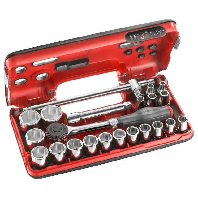 S.360DBOX4PB - Coffret de douilles Facom S.360DBOX4PB 1/2" avec cliquet (22 pièces)