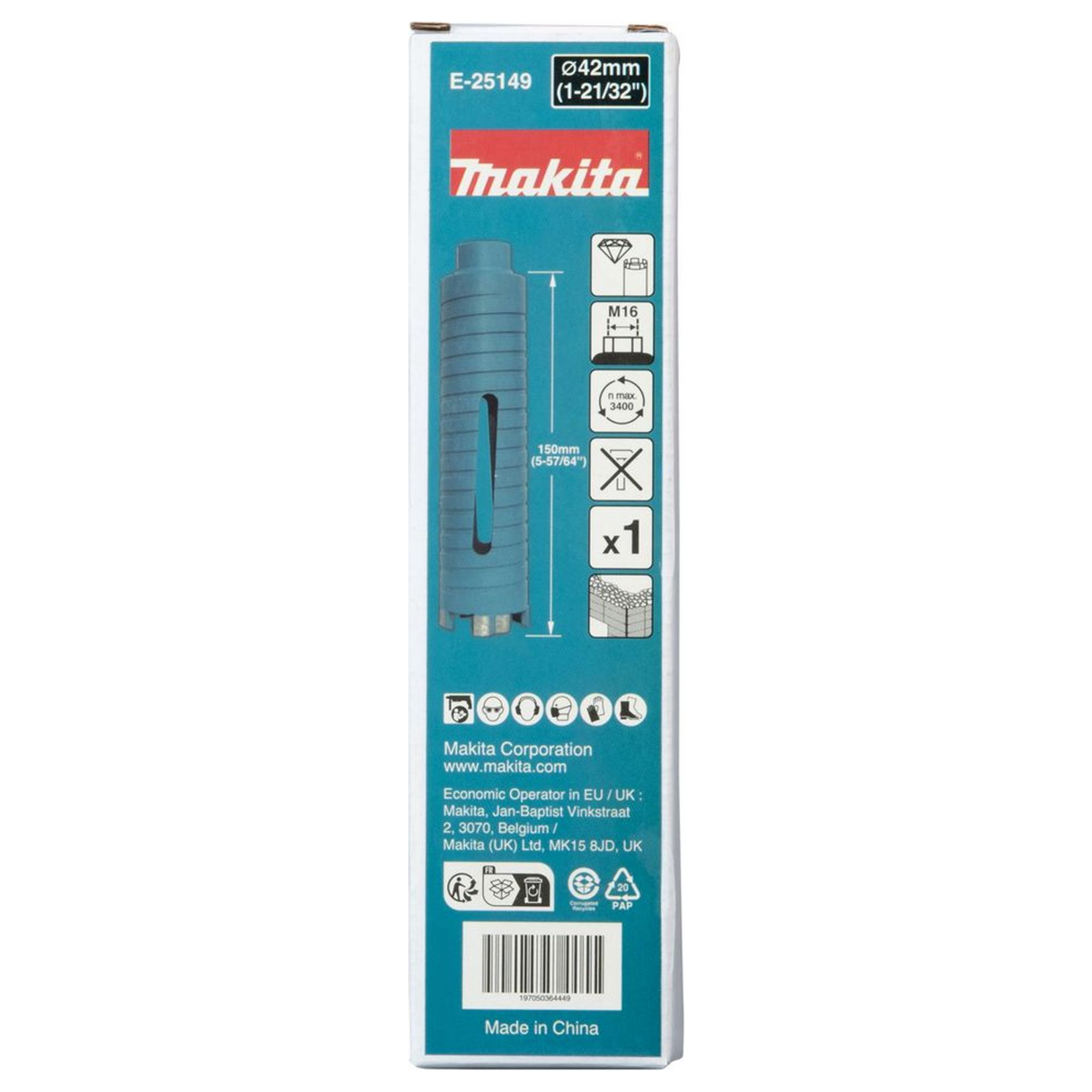 E-25149 - Couronne de diamant Makita Plaque de plâtre E-25149 42 x 150 mm M16 - Image 6