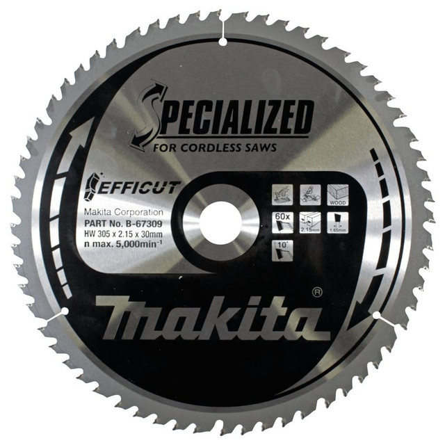 B-67309 - Lame Efficut TCT Makita B-67309 305x30mm 60 dents - Image 2