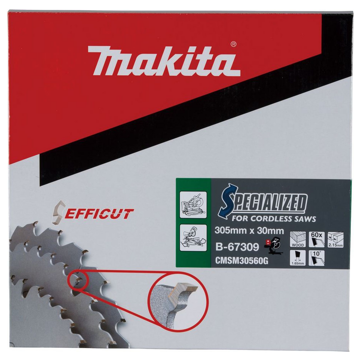 B-67309 - Lame Efficut TCT Makita B-67309 305x30mm 60 dents - Image 4