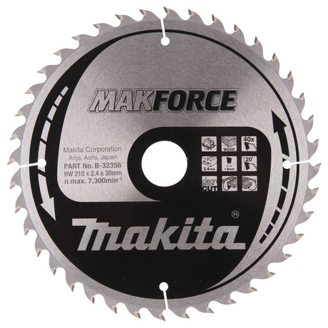 B-32356 - Rond mes Makita B-32356 210mm 40T - Afbeelding 2