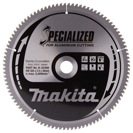 B-33358 - Lama TCT Specialized Makita B-33358 305x30mm 100T Alluminio - Immagine 2