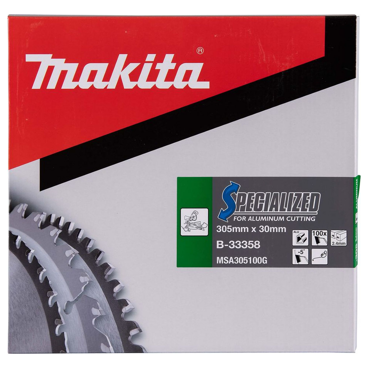 B-33358 - Lame TCT spécialisée Makita B-33358 305x30mm 100T Aluminium - Image 4