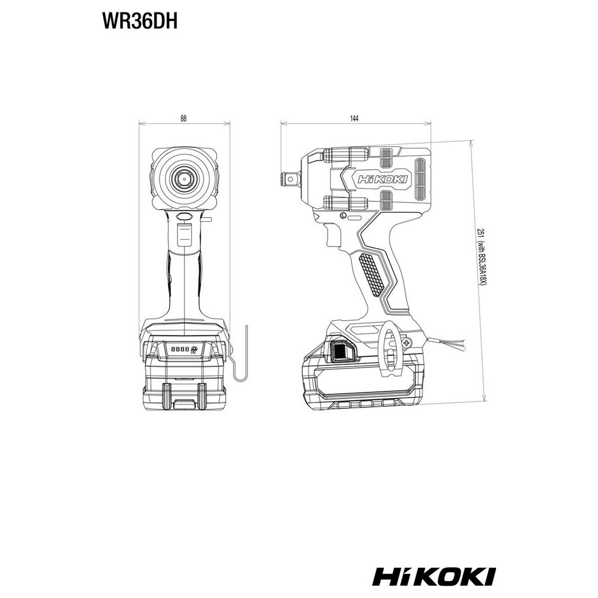 Clé à chocs HiKOKI WR36DHW2Z 36 V - Image 9