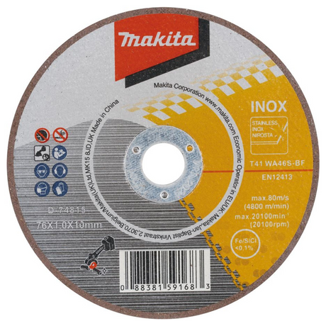 D-74815 - Disque de coupe abrasif fin Makita D-74815 76x1x10mm - Image 2