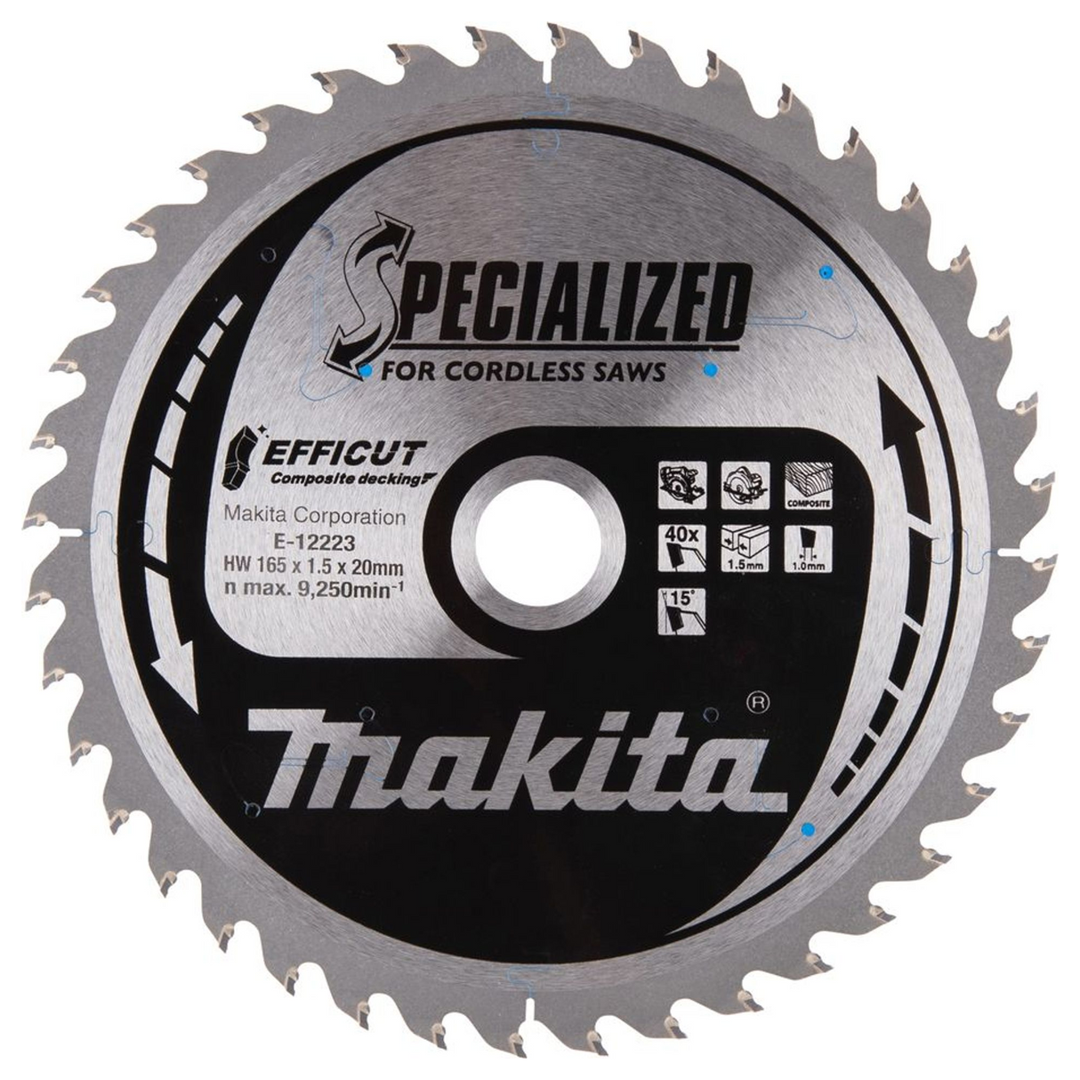 E-12223 - Cirkelzaagblad Makita Efficut E-12223 165x20mm 40T - Afbeelding 4