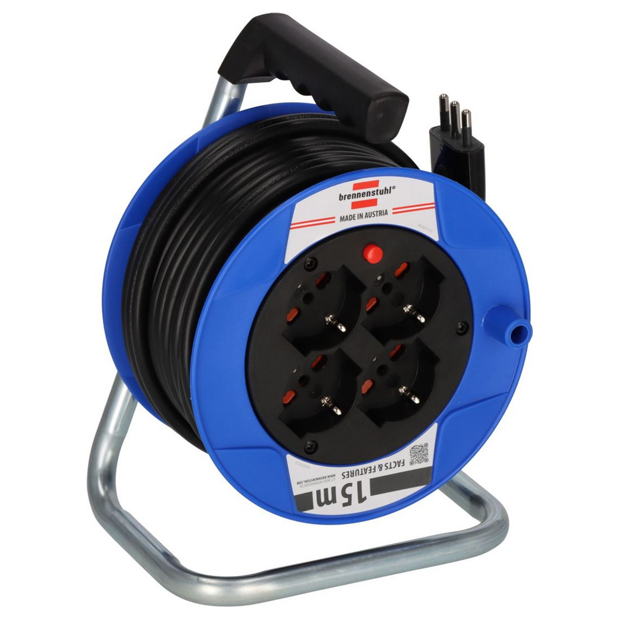 1079185 - BAT ST 180 Enrouleur de câble 15 m, 4 prises, 3500 W