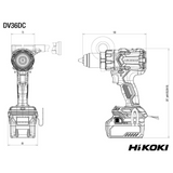 DV36DCWRZ - Trapano a Percussione HiKOKI DV36DCWRZ 36V con Batterie - Immagine 10
