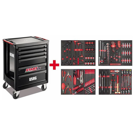 U05161639 - Winkelwagen USAG BEGIN met het X-Grip onderhoudsassortiment van 144 stuks.