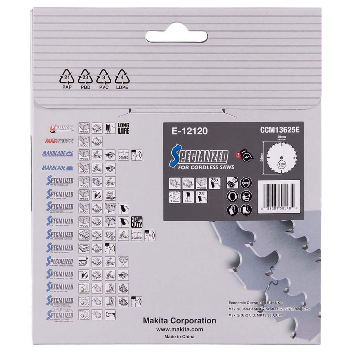 E-12120 - Lama Circolare Makita Efficut E-12120 136mm 25T - Immagine 5