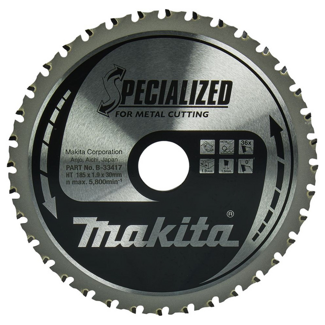 B-33417 - Lama per Sega Circolare Makita B-33417 Specialized T.C.T 185mm 36T - Immagine 2