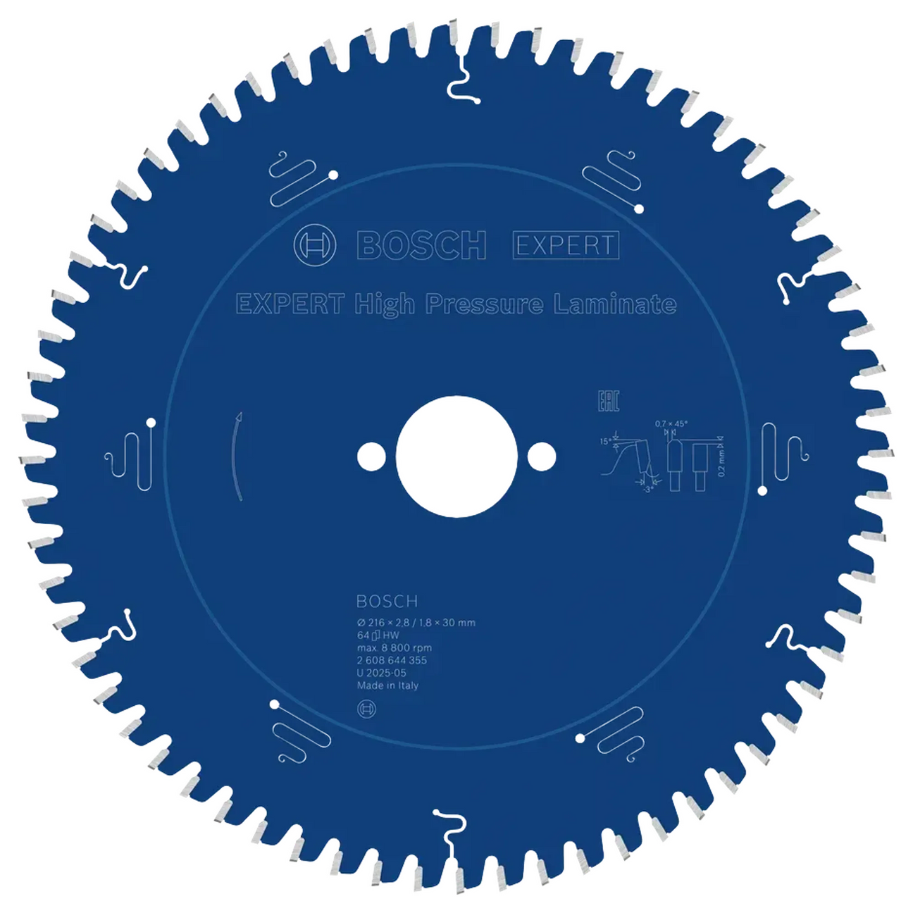 2608644355 - Lame circulaire Bosch Stratifié haute pression Expert 216 mm