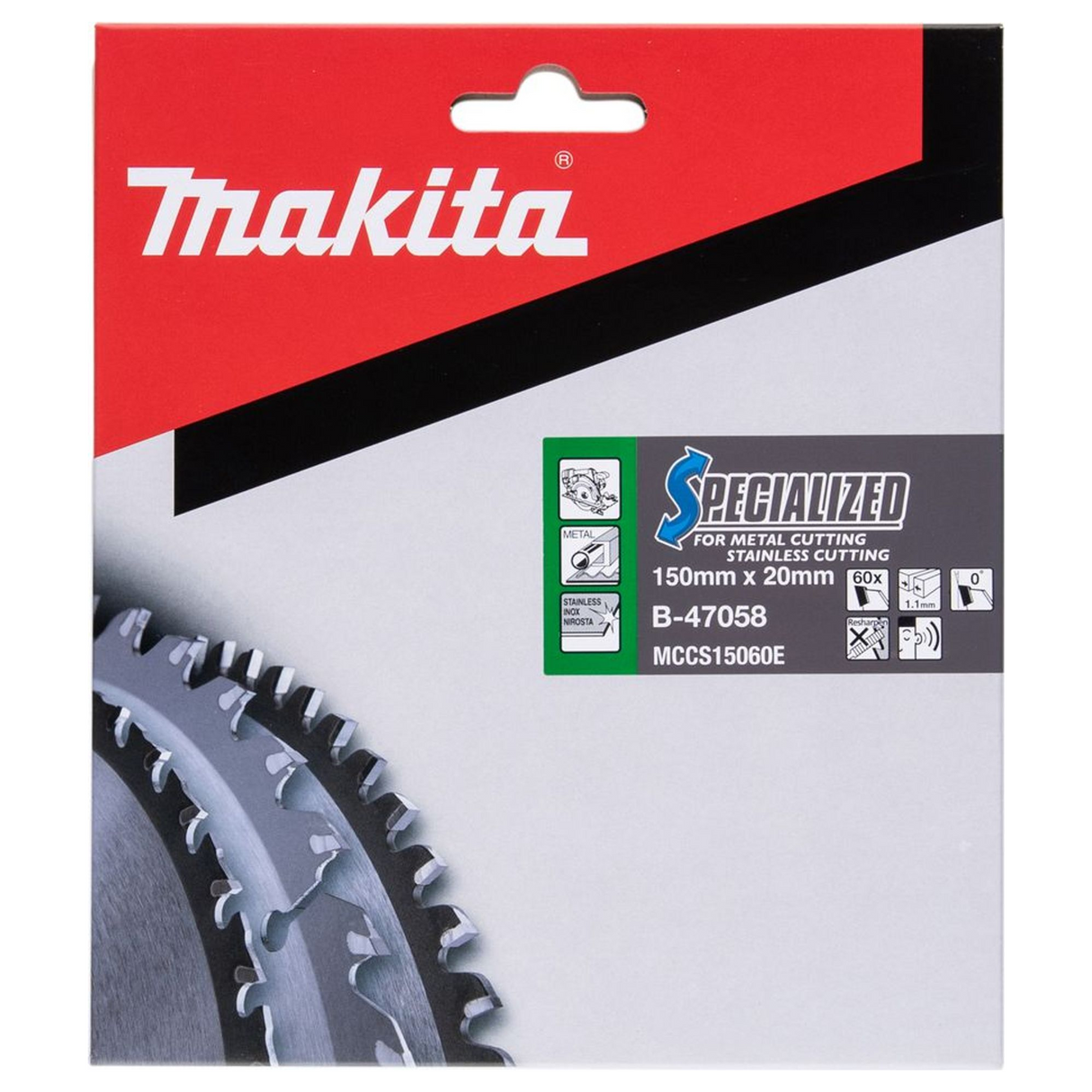 B-47058 - Gespecialiseerd mes Makita B-47058 150x20mm 60T - Afbeelding 3