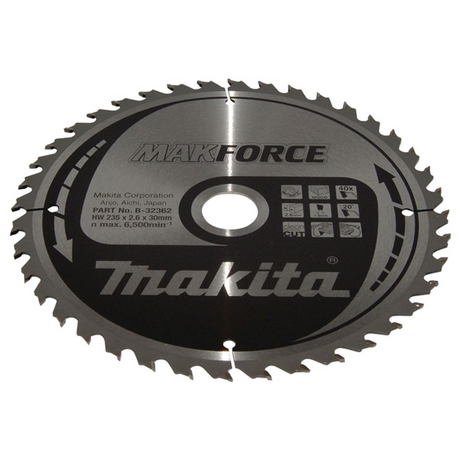 B-32362 - Lame circulaire Makita Makforce B-32362 235 mm 40T - Image 2