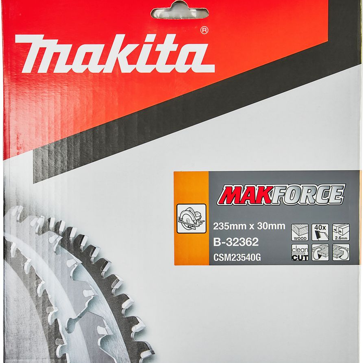 B-32362 - Rond mes Makita Makforce B-32362 235mm 40T - Afbeelding 3