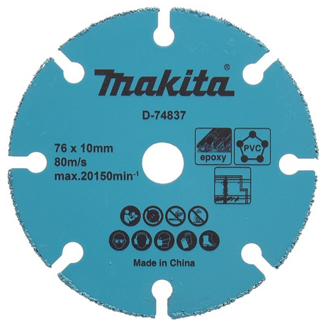 D-74837 - Disque de coupe en carbure de tungstène Makita D-74837 76x10mm - Image 2