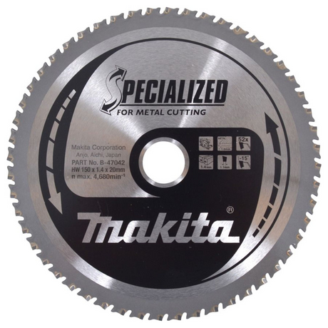 B-47042 - Lame de scie circulaire Makita B-47042 TCT spécialisé 150 mm 52T - Image 2