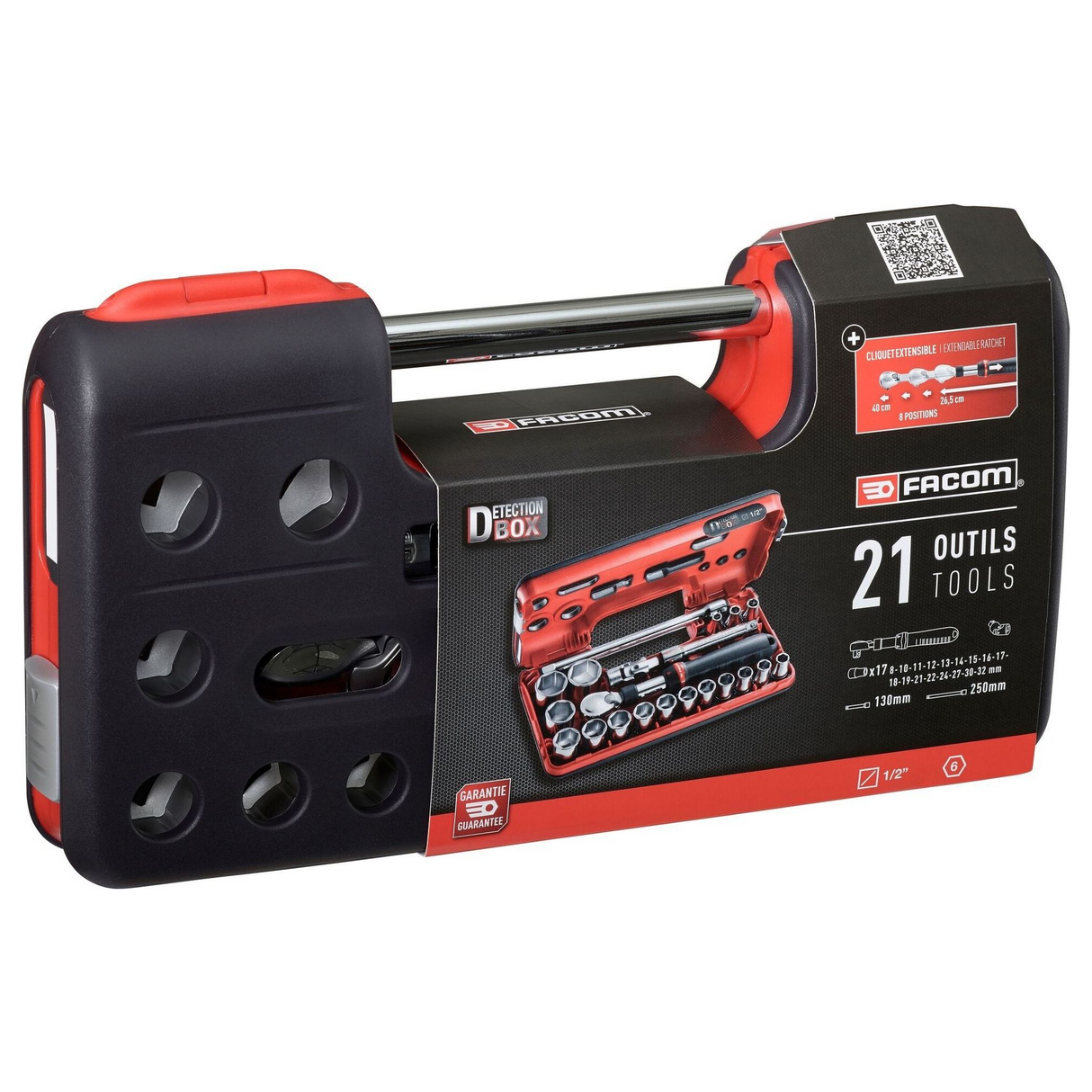 SXL.DBOX1PB - Set Bussole Facom SXL.DBOX1PB 1/2" con Cricchetto Estensibile 21 Pezzi - Immagine 4